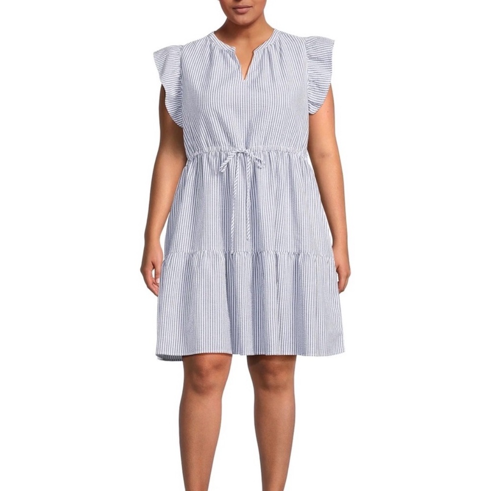 Time and Tru Striped Blue and White Dress Size XXXL/22